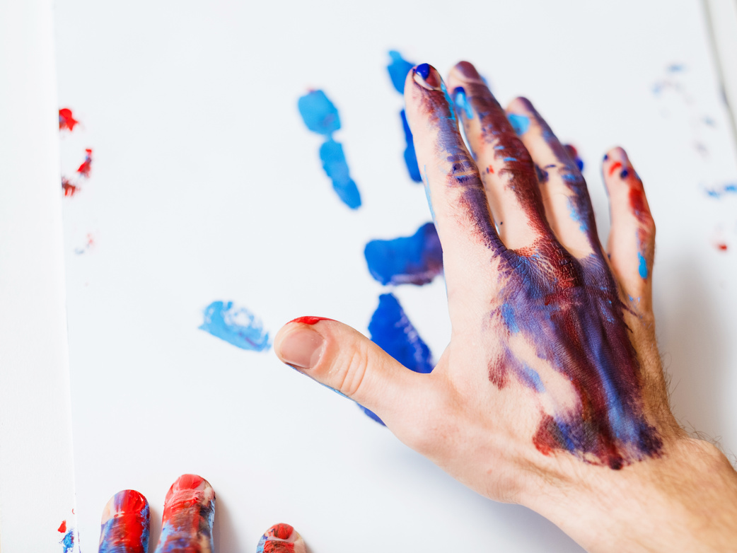 art therapy hand print recreation painting hobby